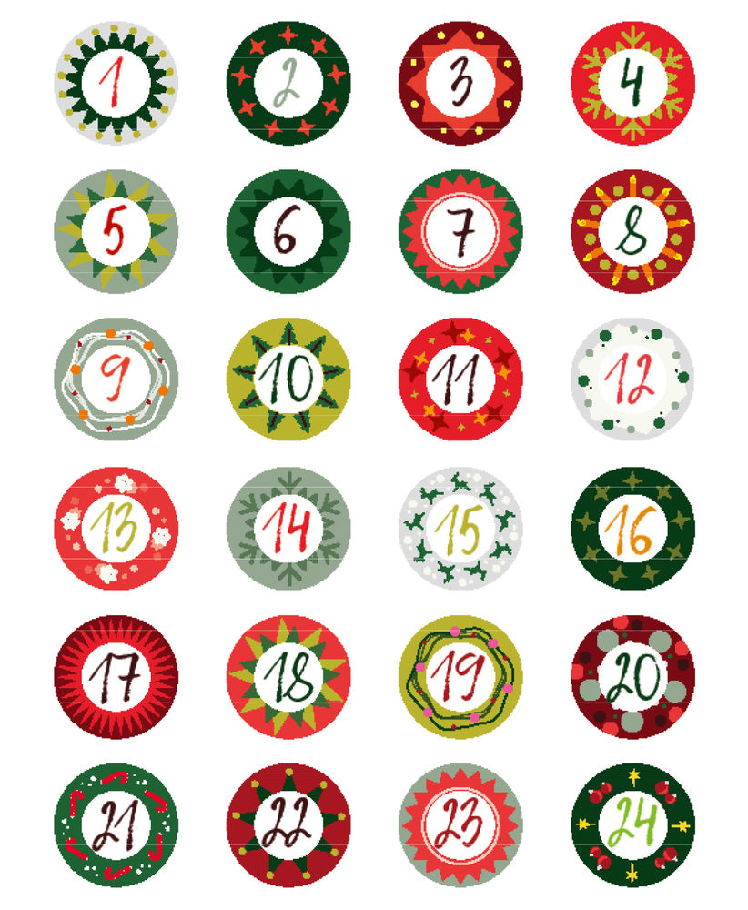 Advent calender numbers