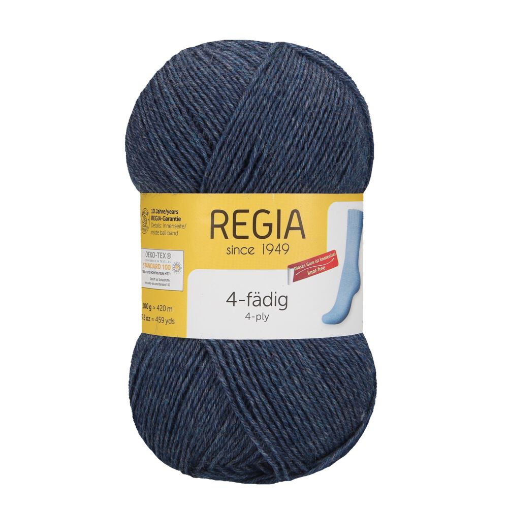 REGIA 4-ply Uni 50g 02137 jeans meliert