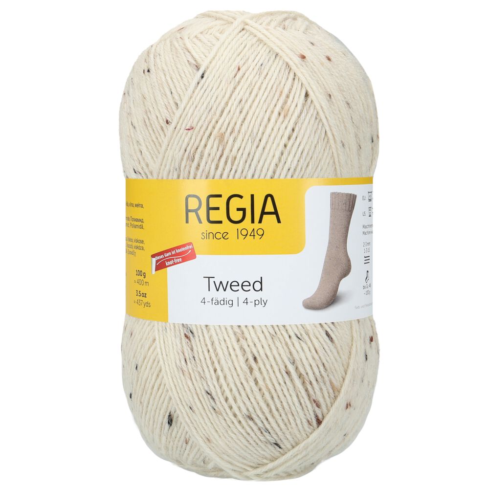REGIA Tweed 4-fädig 100g 00002 natur tweed